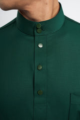 Patawali Classic Fit Baju Melayu Cekak Musang - Deep Green