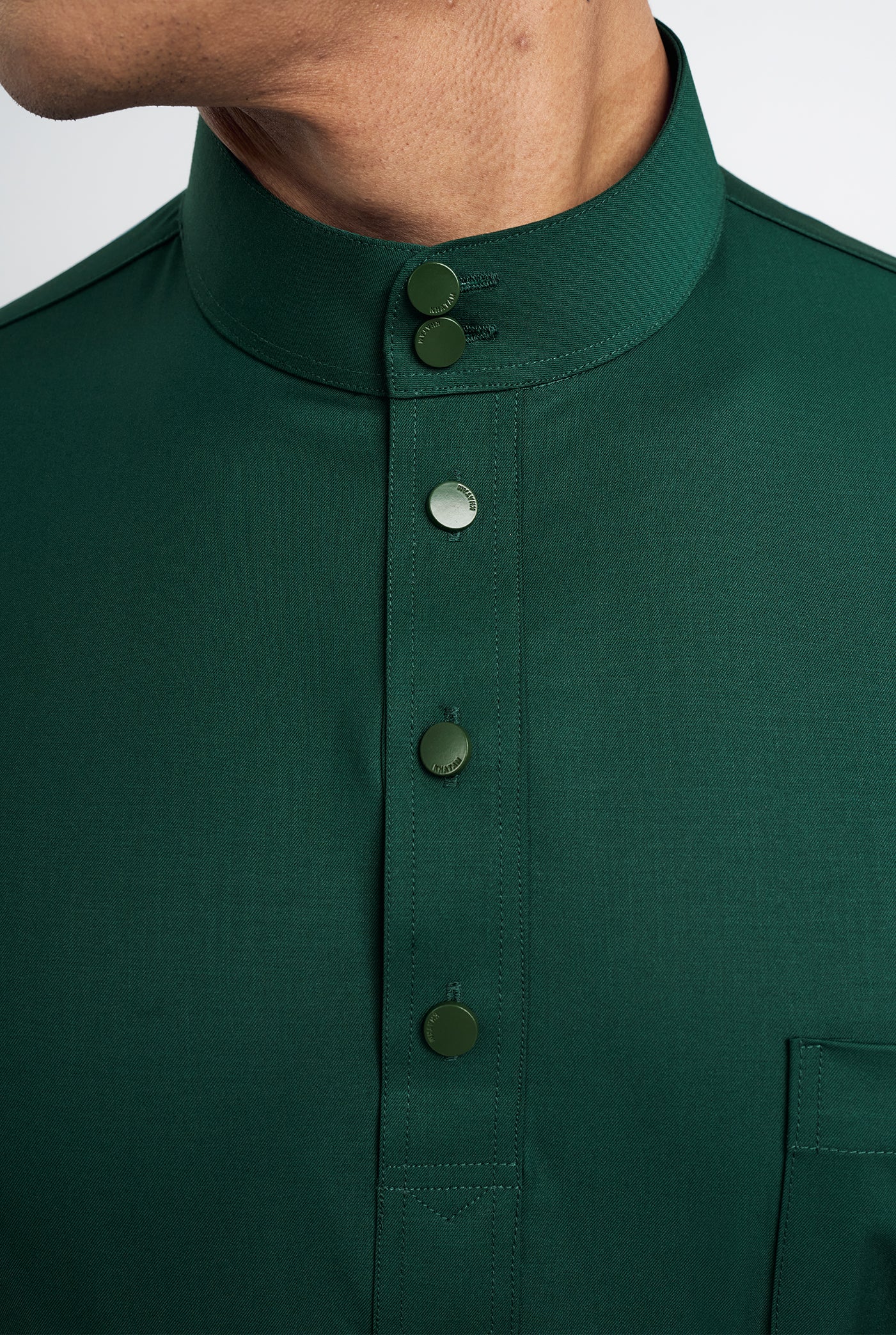 Patawali Classic Fit Baju Melayu Cekak Musang - Deep Green