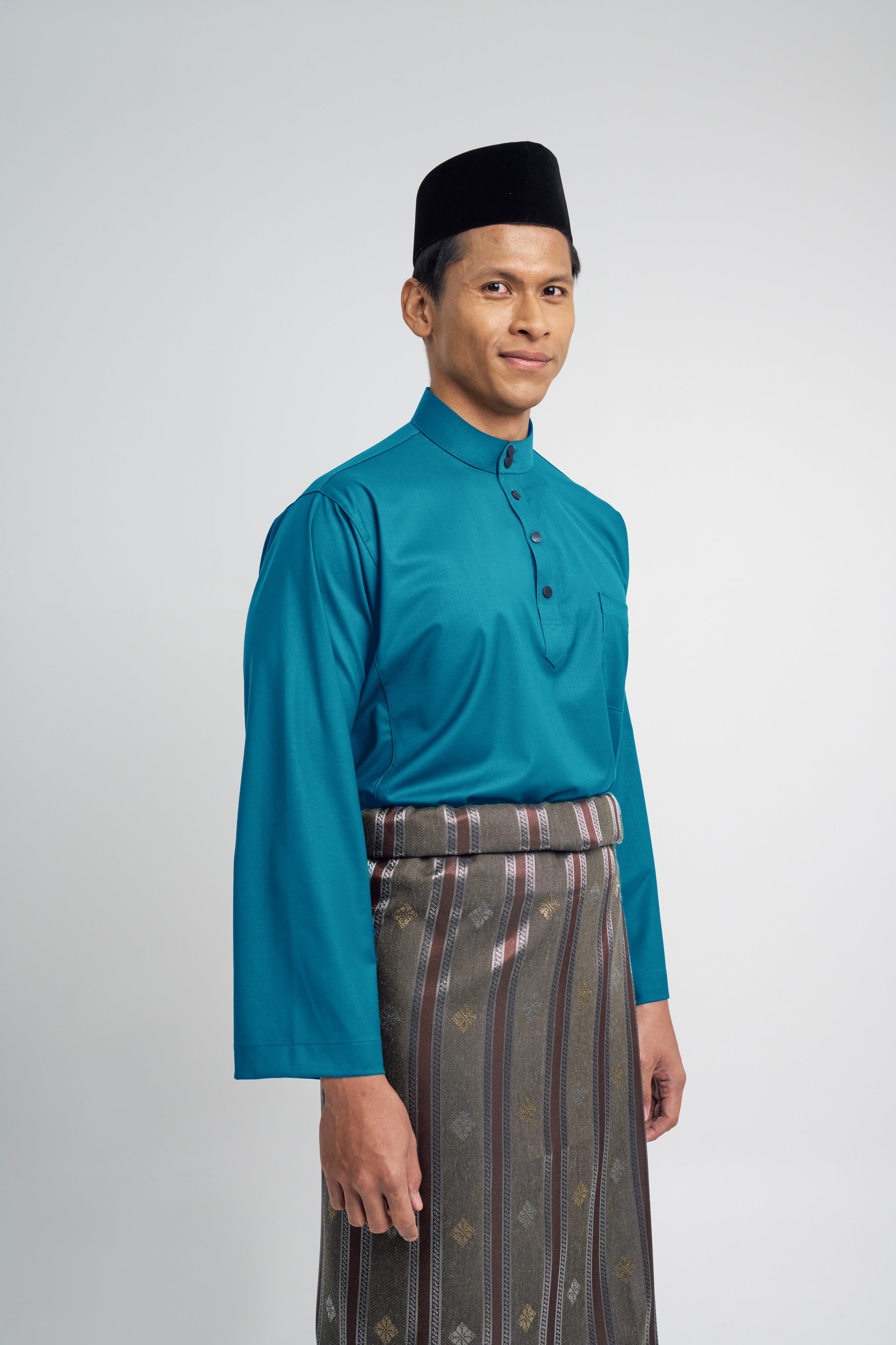 Patawali Classic Fit Baju Melayu Cekak Musang - Turquoise