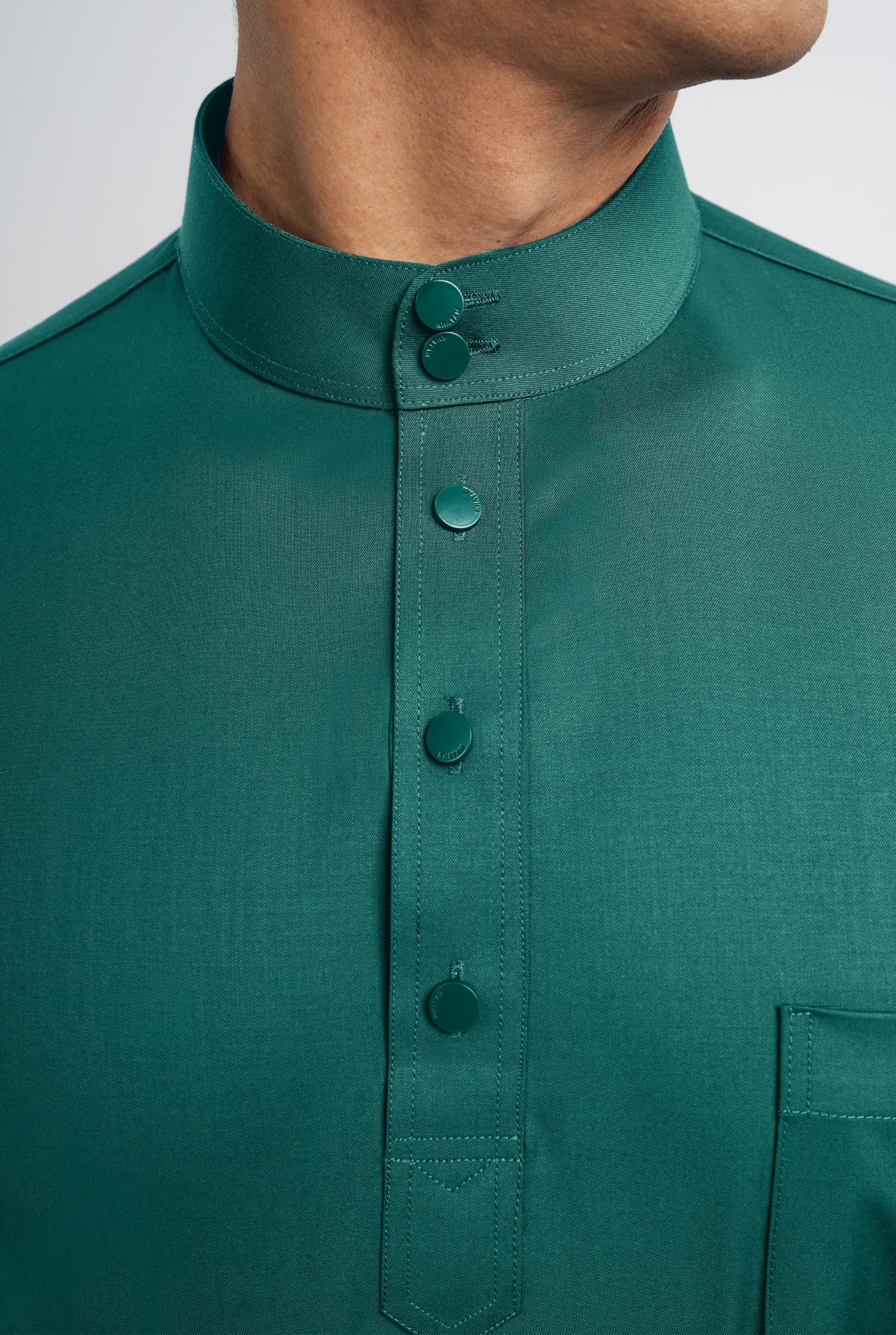 Patawali Classic Fit Baju Melayu Cekak Musang - Turquoise