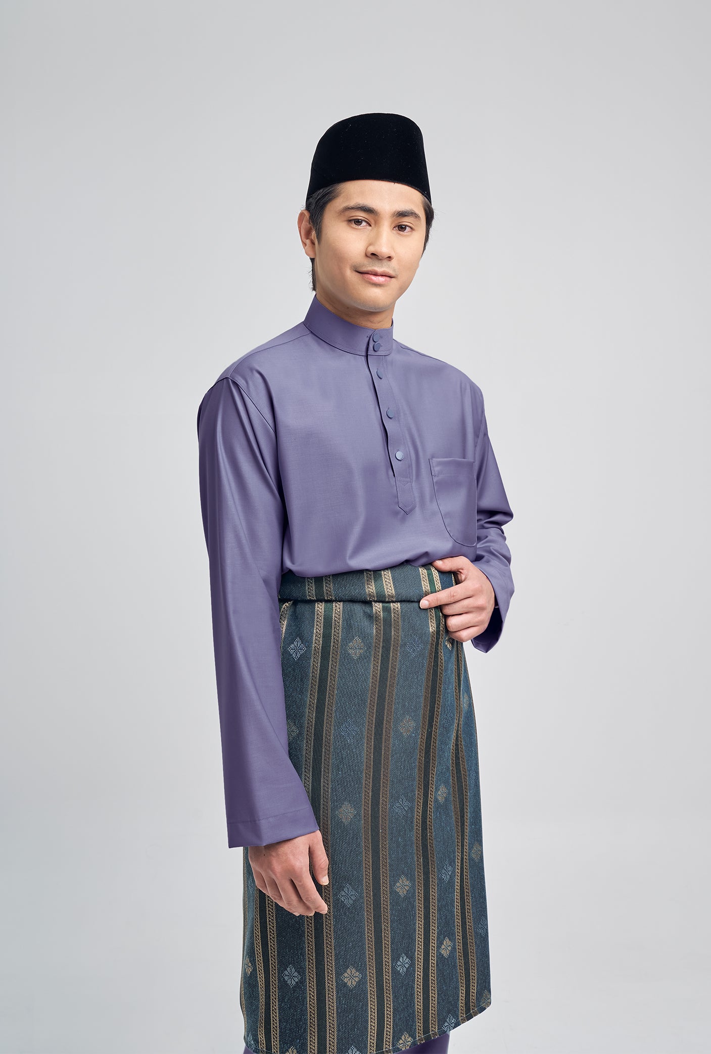 Patawali Classic Fit Baju Melayu Cekak Musang - Purple Yam