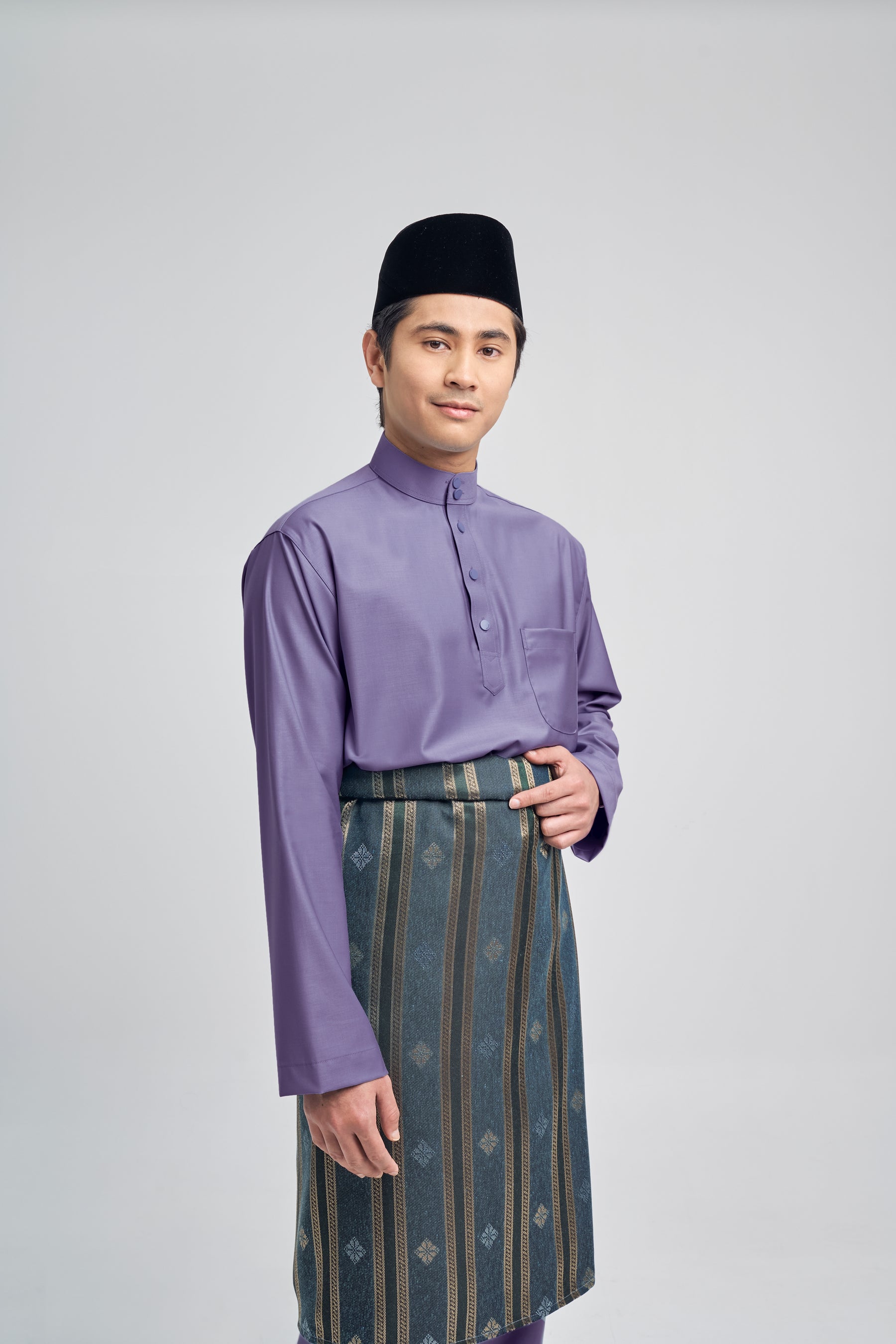 Patawali Classic Fit Baju Melayu Cekak Musang - Purple Yam