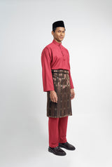 Patawali Classic Fit Baju Melayu Cekak Musang - Rose Red