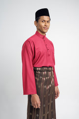 Patawali Classic Fit Baju Melayu Cekak Musang - Rose Red