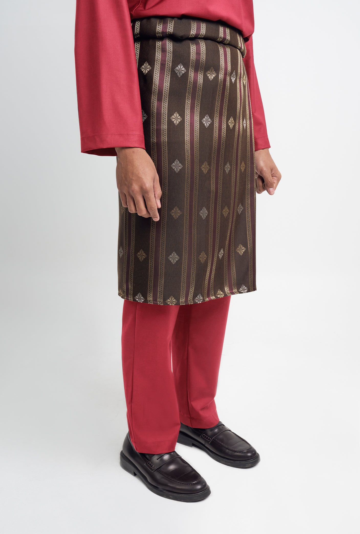 Patawali Classic Fit Baju Melayu Cekak Musang - Rose Red