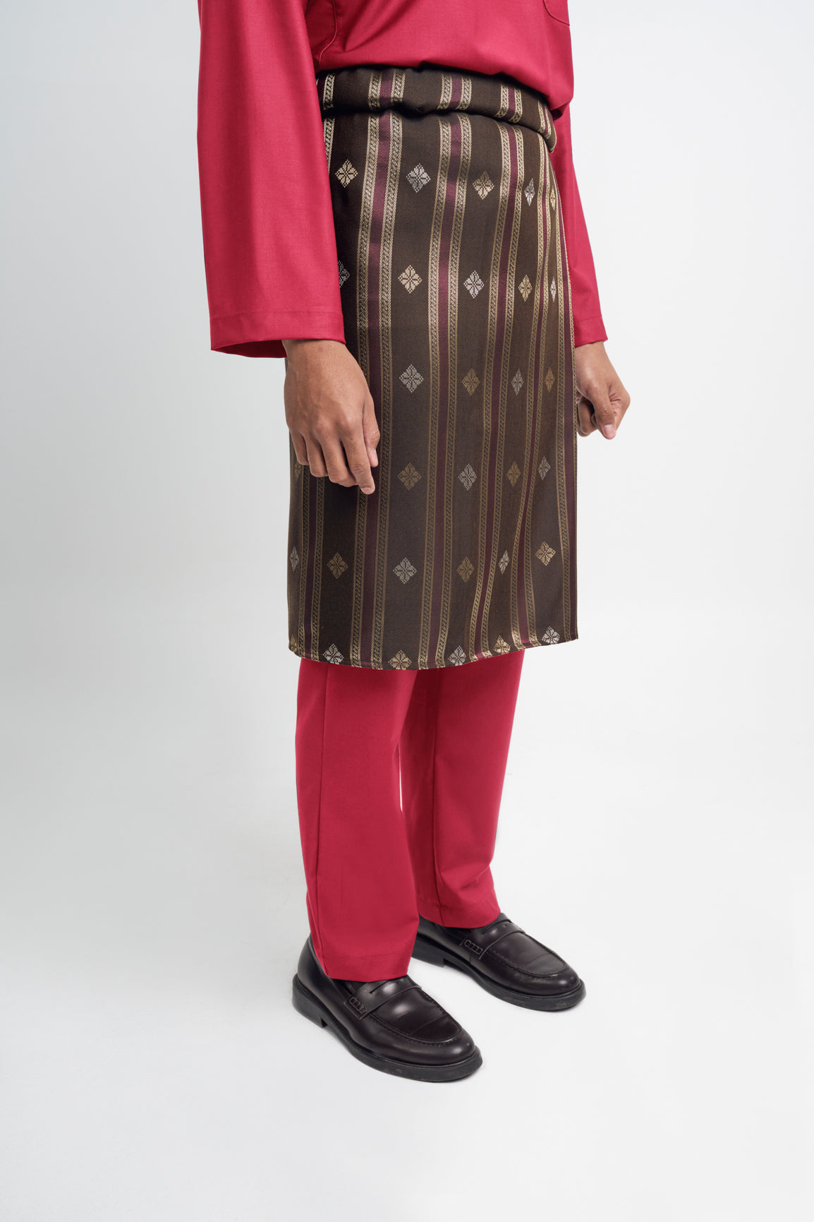 Patawali Classic Fit Baju Melayu Cekak Musang - Rose Red