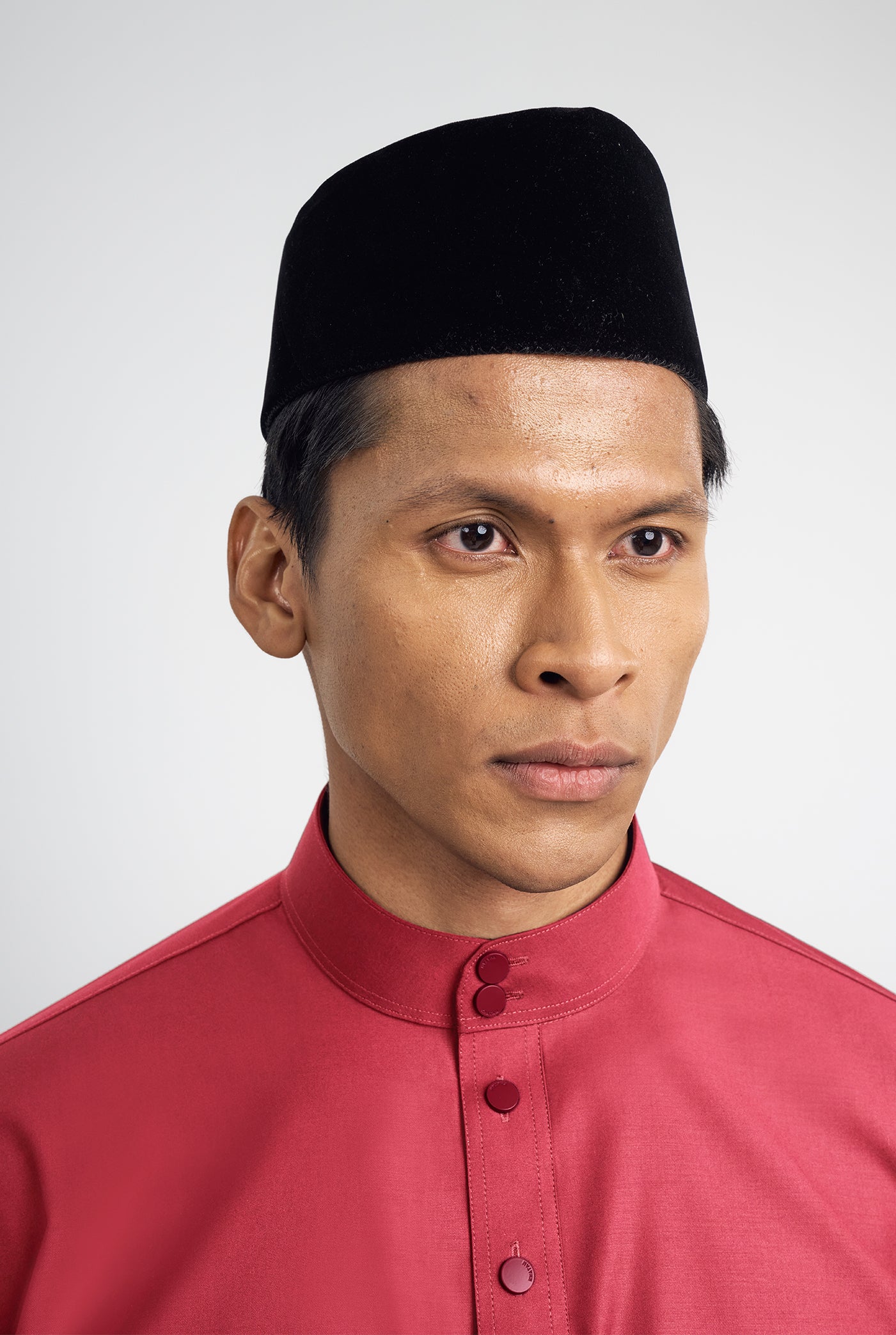 Patawali Classic Fit Baju Melayu Cekak Musang - Rose Red