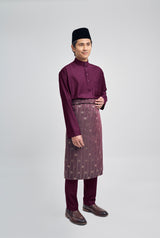 Patawali Classic Fit Baju Melayu Cekak Musang - Purple Manggis