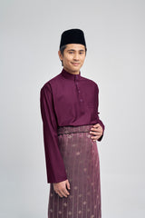Patawali Classic Fit Baju Melayu Cekak Musang - Purple Manggis