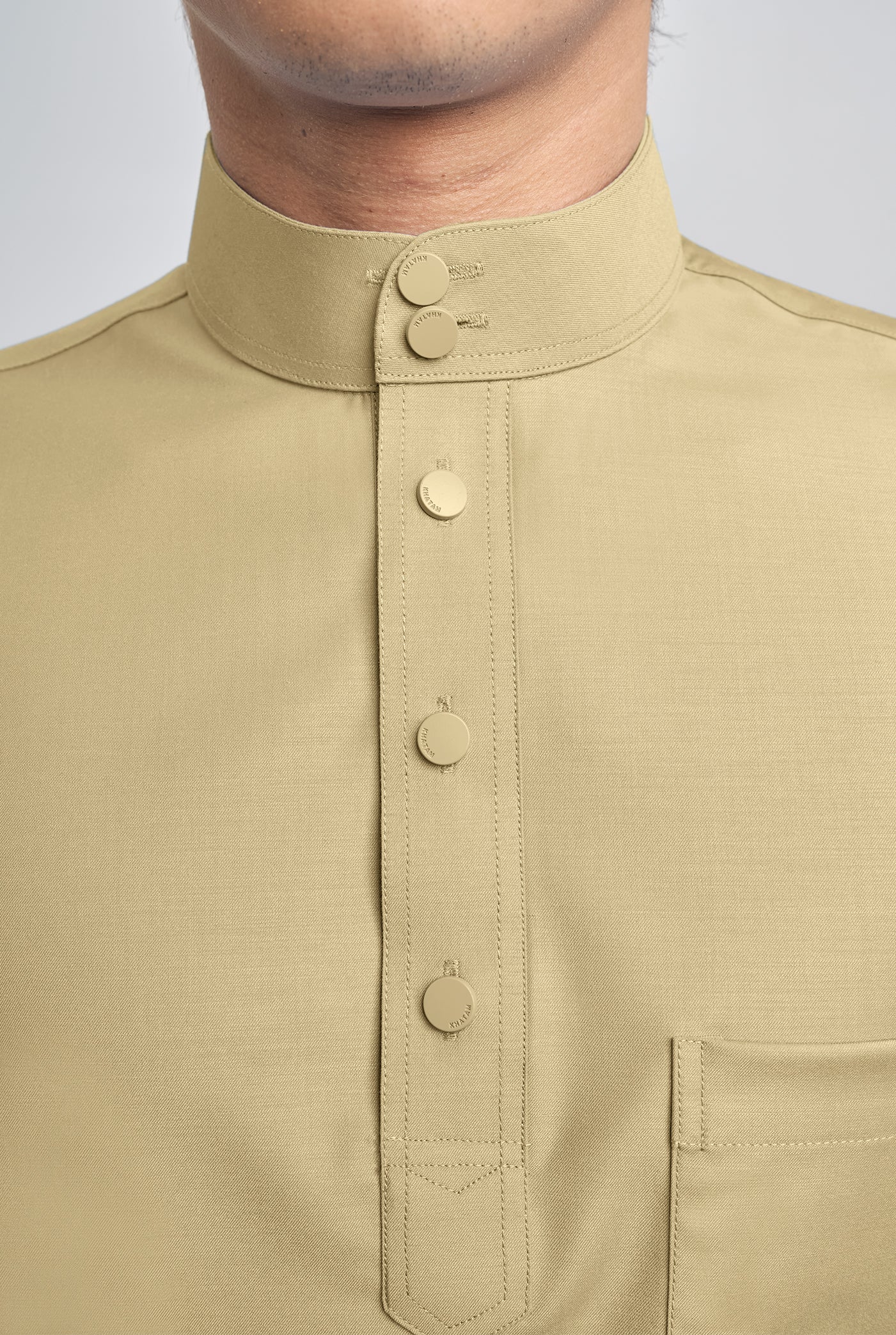 Patawali Classic Fit Baju Melayu Cekak Musang - Buttermilk