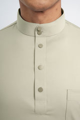 Patawali Classic Fit Baju Melayu Cekak Musang - Light Khaki