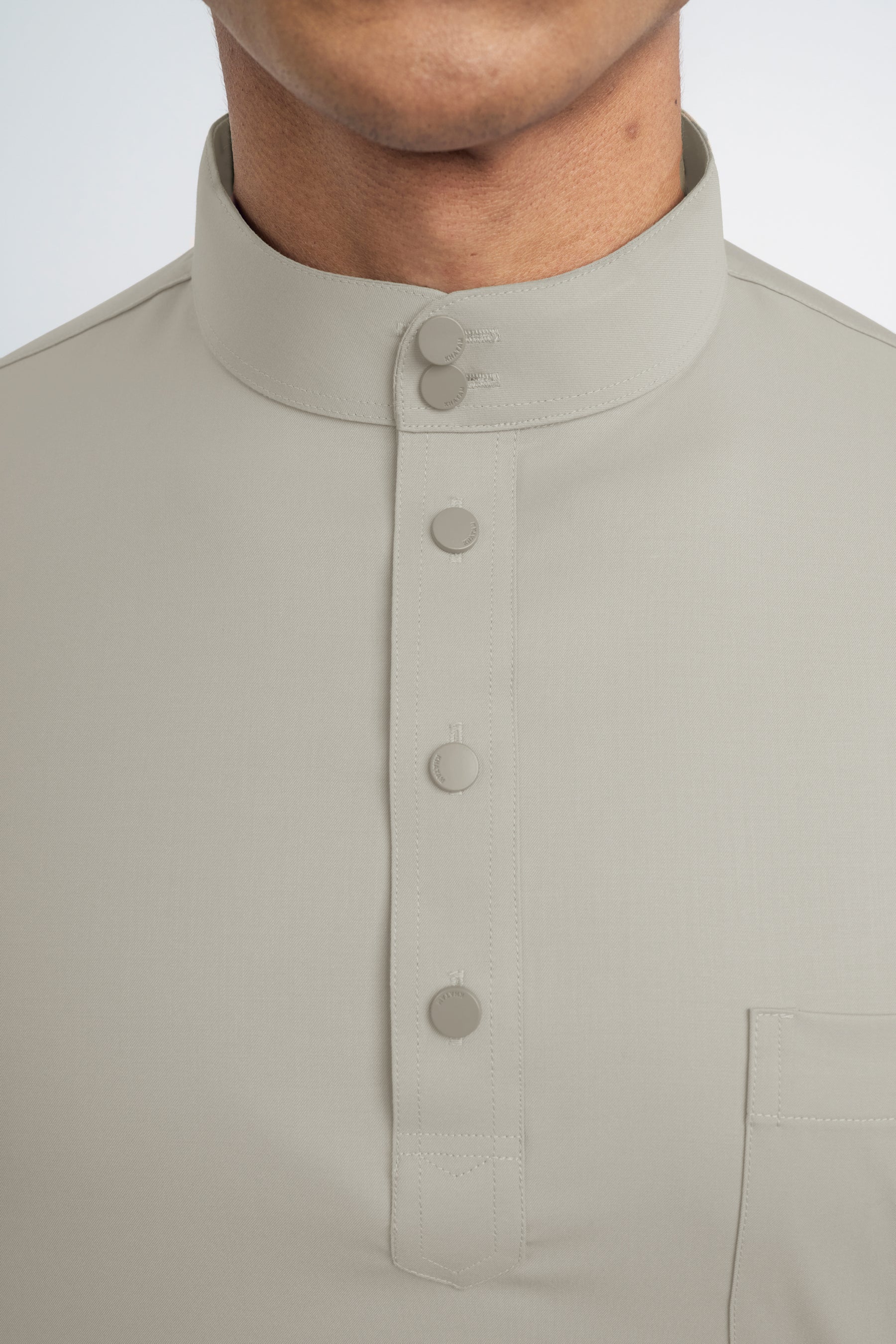 Patawali Classic Fit Baju Melayu Cekak Musang - Light Khaki