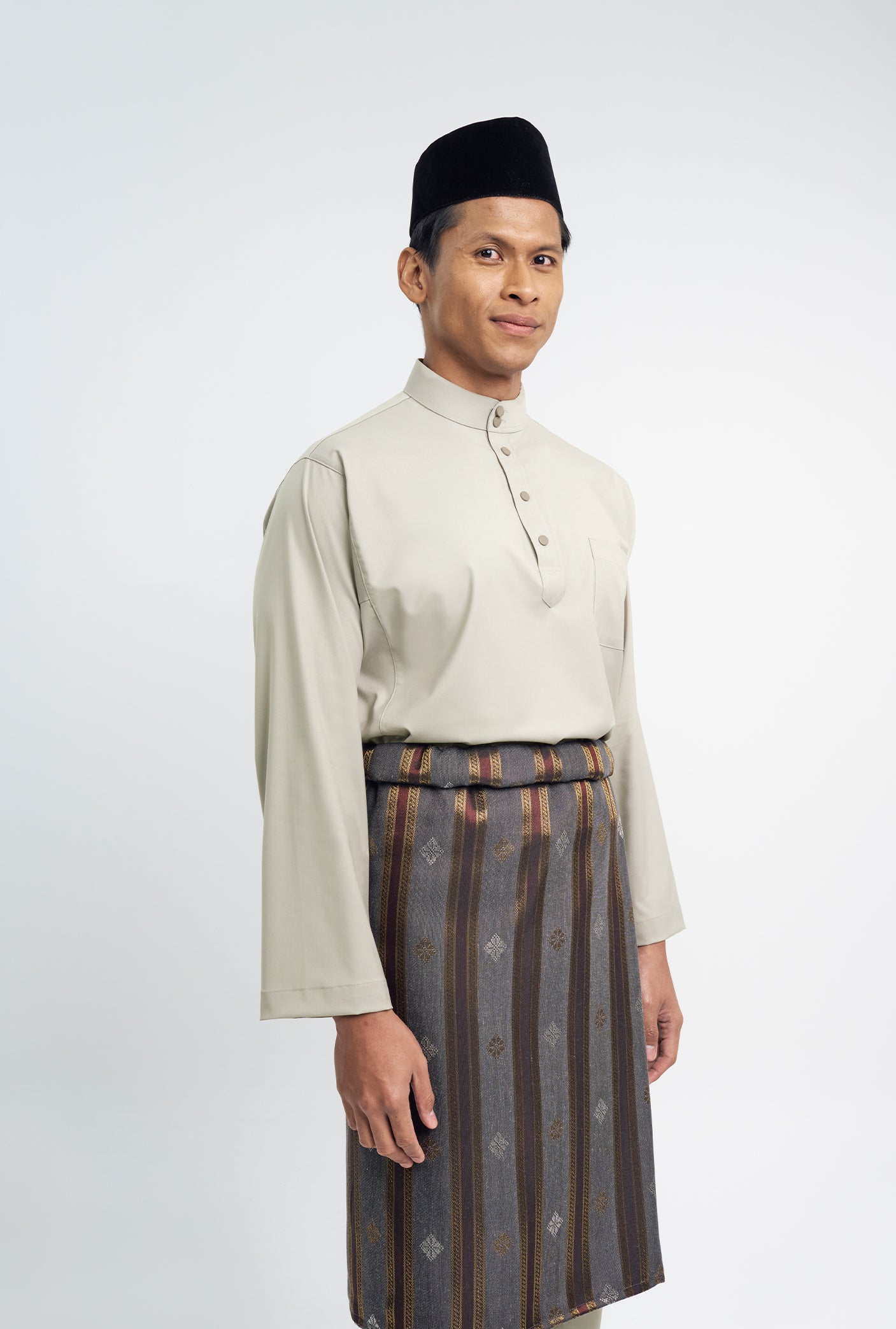 Patawali Classic Fit Baju Melayu Cekak Musang - Light Taupe