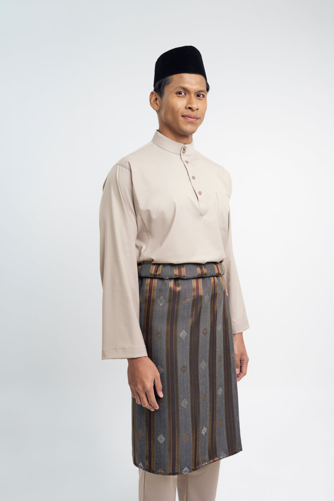 Patawali Classic Fit Baju Melayu Cekak Musang - Light Taupe