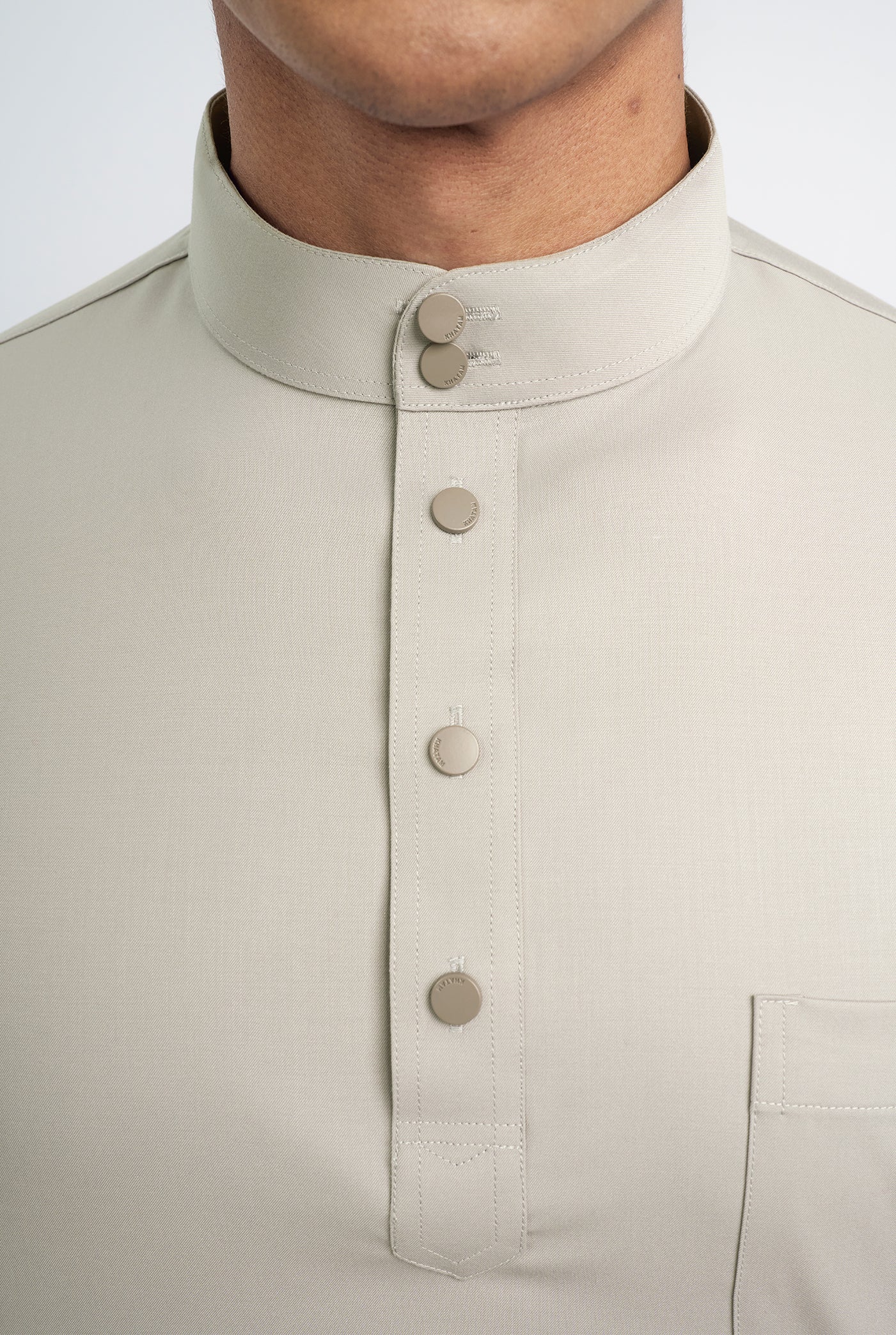 Patawali Classic Fit Baju Melayu Cekak Musang - Light Taupe