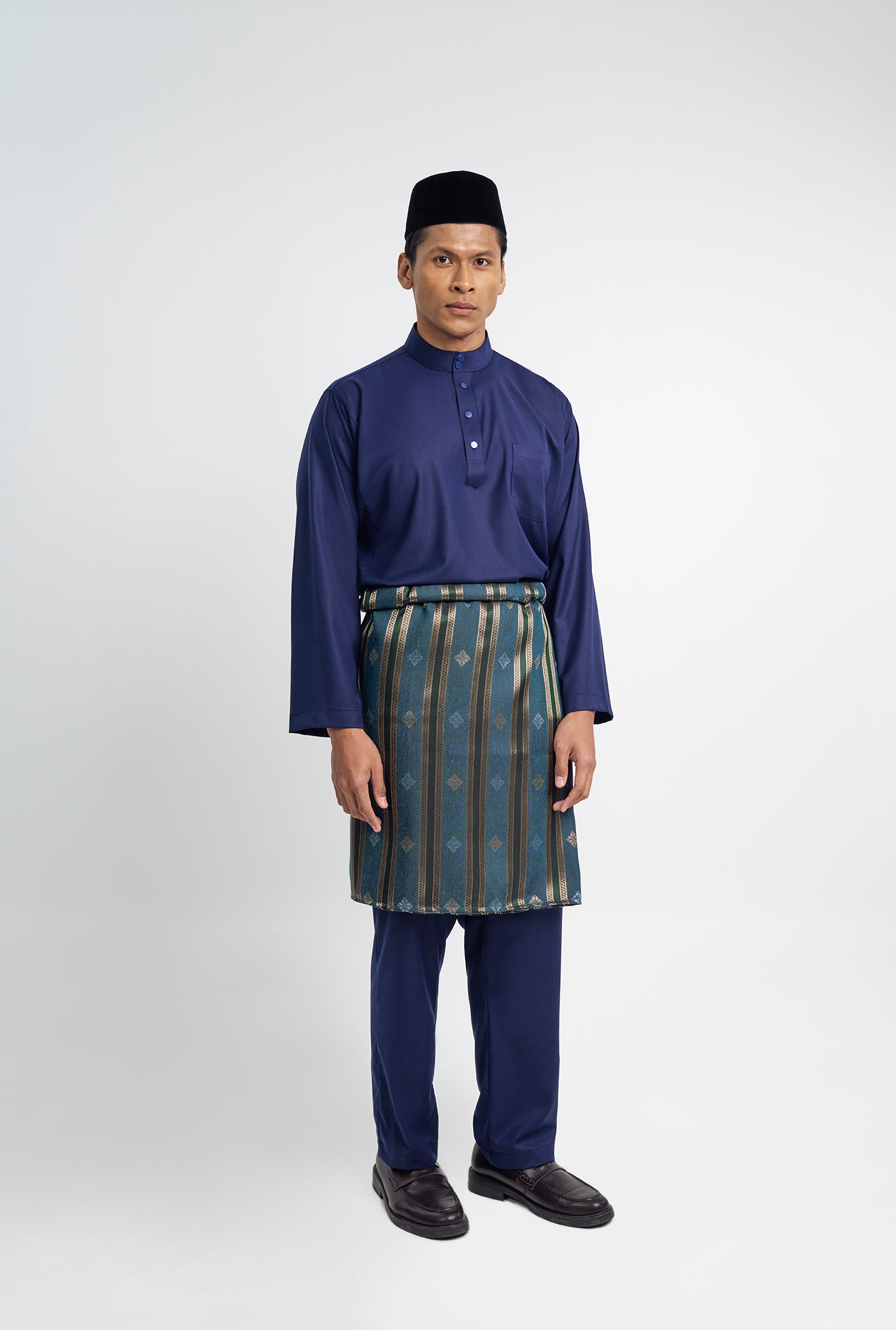 Patawali Classic Fit Baju Melayu Cekak Musang - Dark Navy