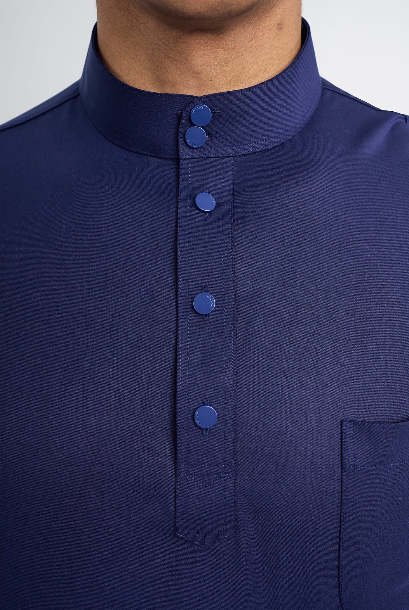 Patawali Classic Fit Baju Melayu Cekak Musang - Dark Navy