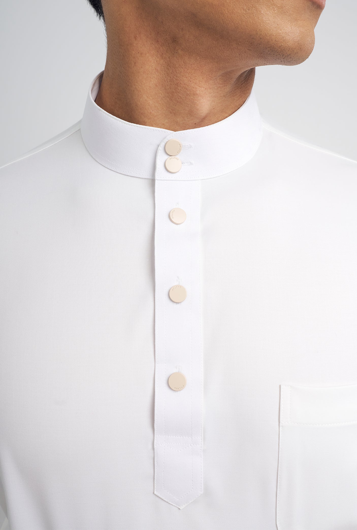 Patawali Classic Fit Baju Melayu Cekak Musang - Antique White