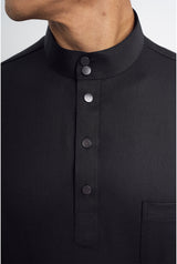 Patawali Classic Fit Baju Melayu Cekak Musang - Opal Black