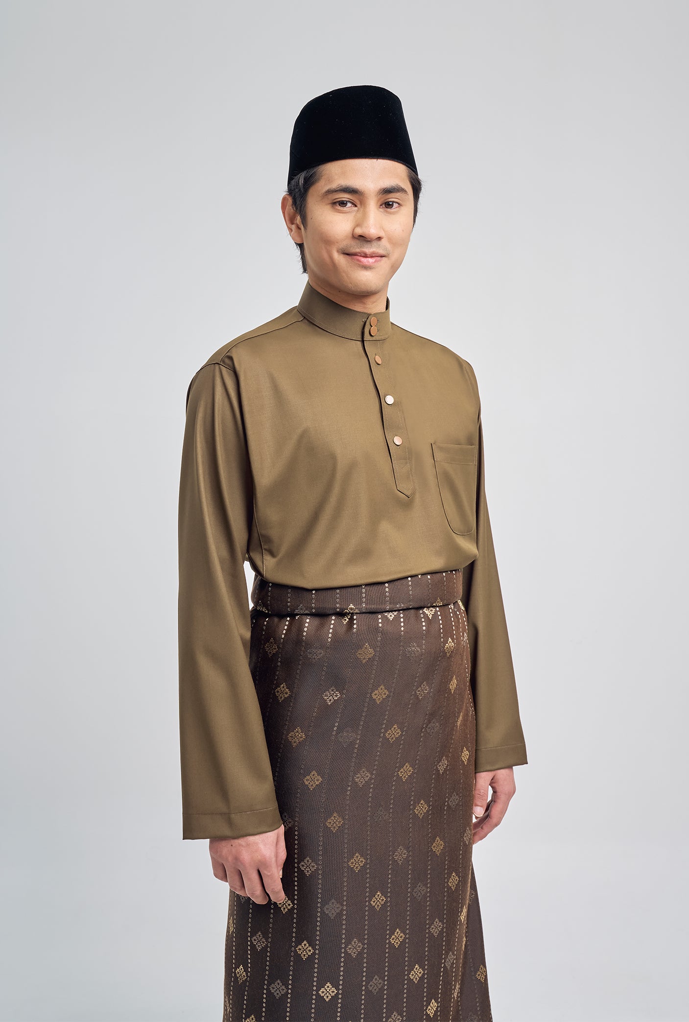 Patawali Classic Fit Baju Melayu Cekak Musang - Hazel Brown