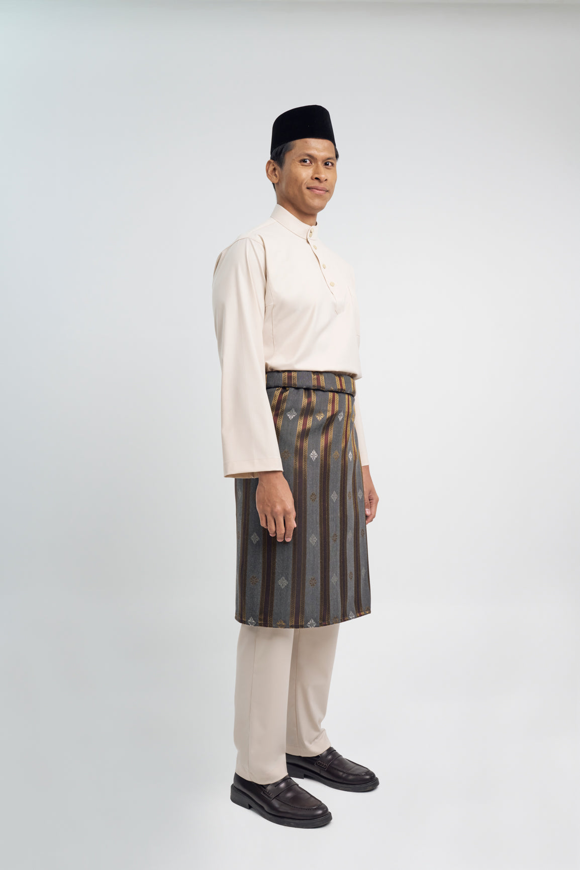 Patawali Classic Fit Baju Melayu Cekak Musang - Ecru Beige