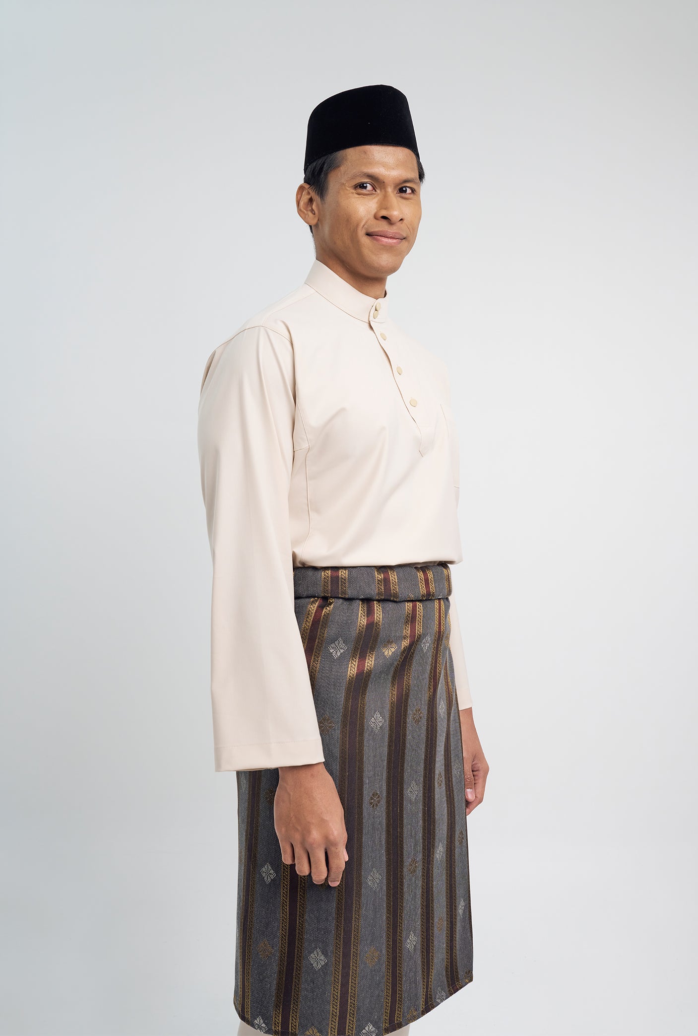 Patawali Classic Fit Baju Melayu Cekak Musang - Ecru Beige