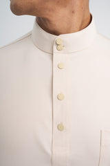 Patawali Classic Fit Baju Melayu Cekak Musang - Ecru Beige