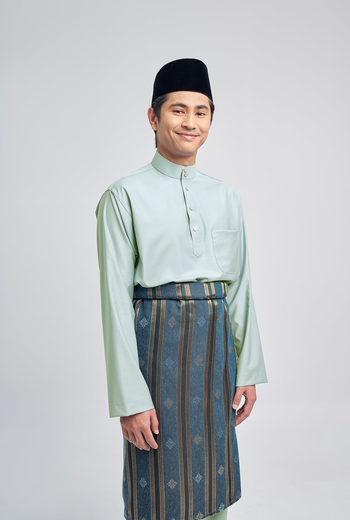 Patawali Classic Fit Baju Melayu Cekak Musang - Mint Green