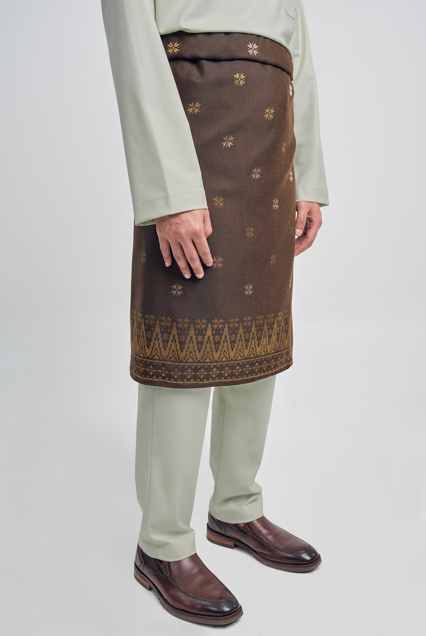 Patawali Classic Fit Baju Melayu Cekak Musang - Light Olive