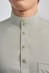 Patawali Classic Fit Baju Melayu Cekak Musang - Light Olive