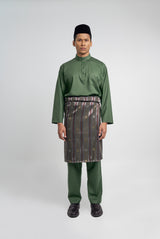 Patawali Classic Fit Baju Melayu Cekak Musang - Pickle Green