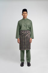 Patawali Classic Fit Baju Melayu Cekak Musang - Pickle Green