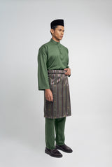 Patawali Classic Fit Baju Melayu Cekak Musang - Pickle Green