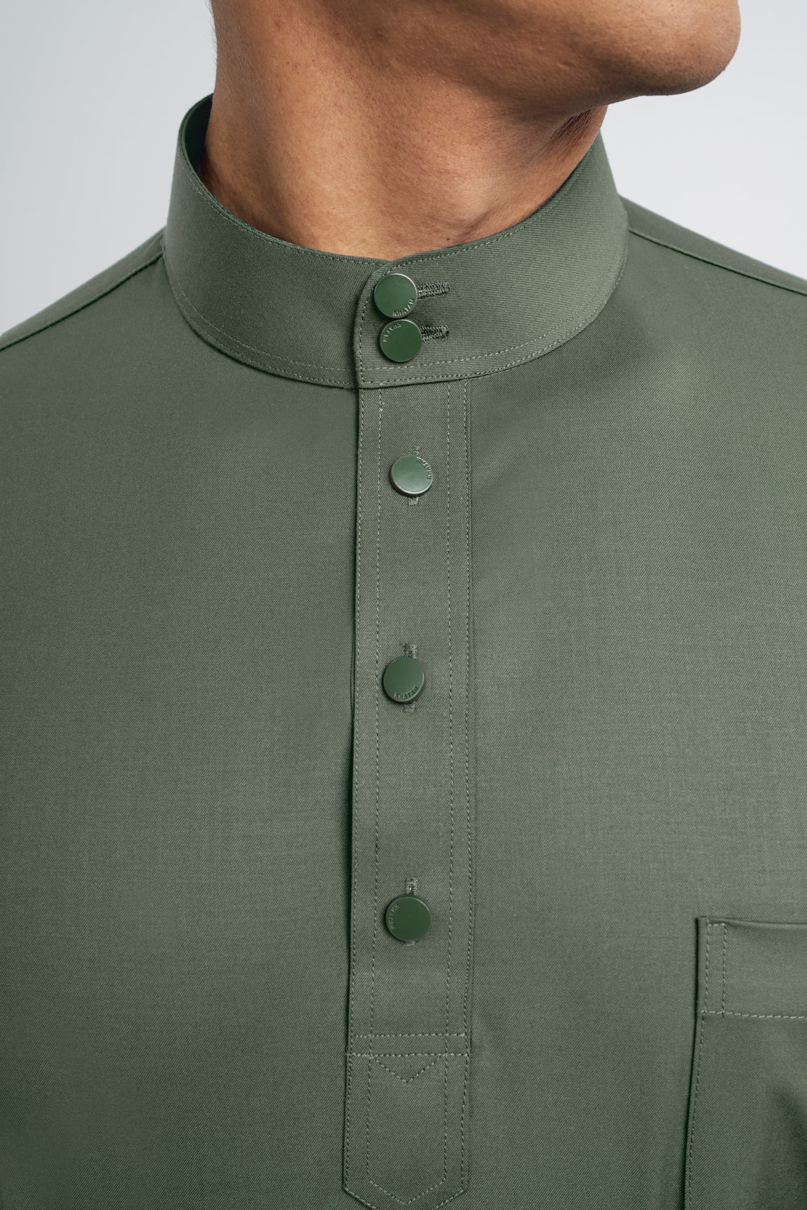 Patawali Classic Fit Baju Melayu Cekak Musang - Pickle Green