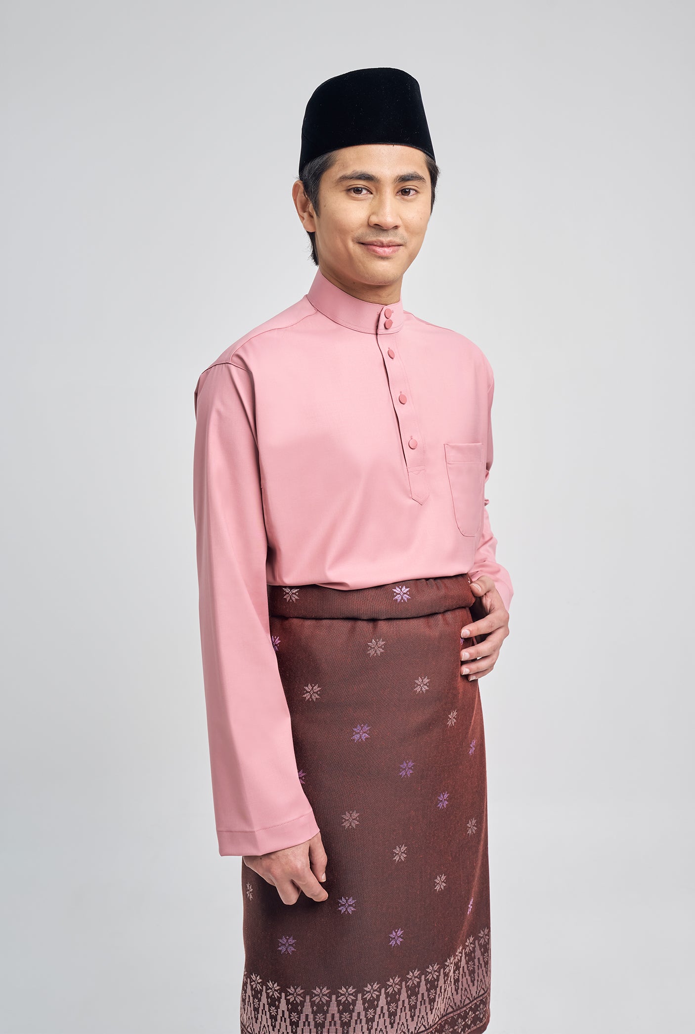 Patawali Classic Fit Baju Melayu Cekak Musang - Dusty Pink