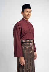 Patawali Classic Fit Baju Melayu Cekak Musang - Mahogany Red