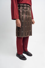 Patawali Classic Fit Baju Melayu Cekak Musang - Mahogany Red