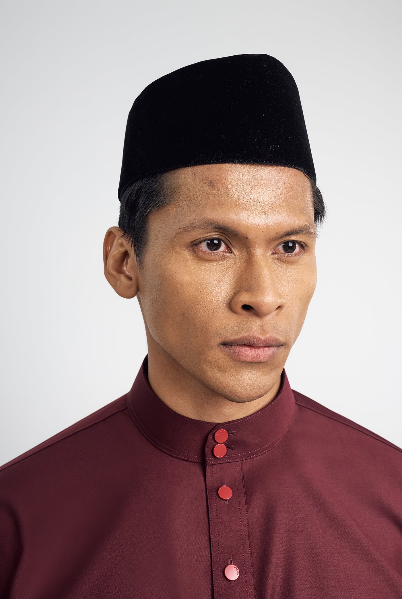 Patawali Classic Fit Baju Melayu Cekak Musang - Mahogany Red