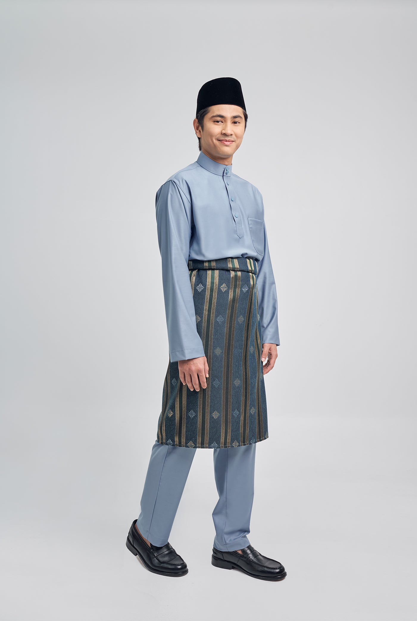 Patawali Classic Fit Baju Melayu Cekak Musang - Stone Blue