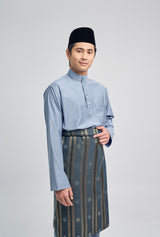 Patawali Classic Fit Baju Melayu Cekak Musang - Stone Blue
