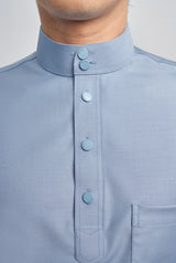 Patawali Classic Fit Baju Melayu Cekak Musang - Stone Blue