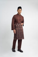 Patawali Classic Fit Baju Melayu Cekak Musang - Dark Brown