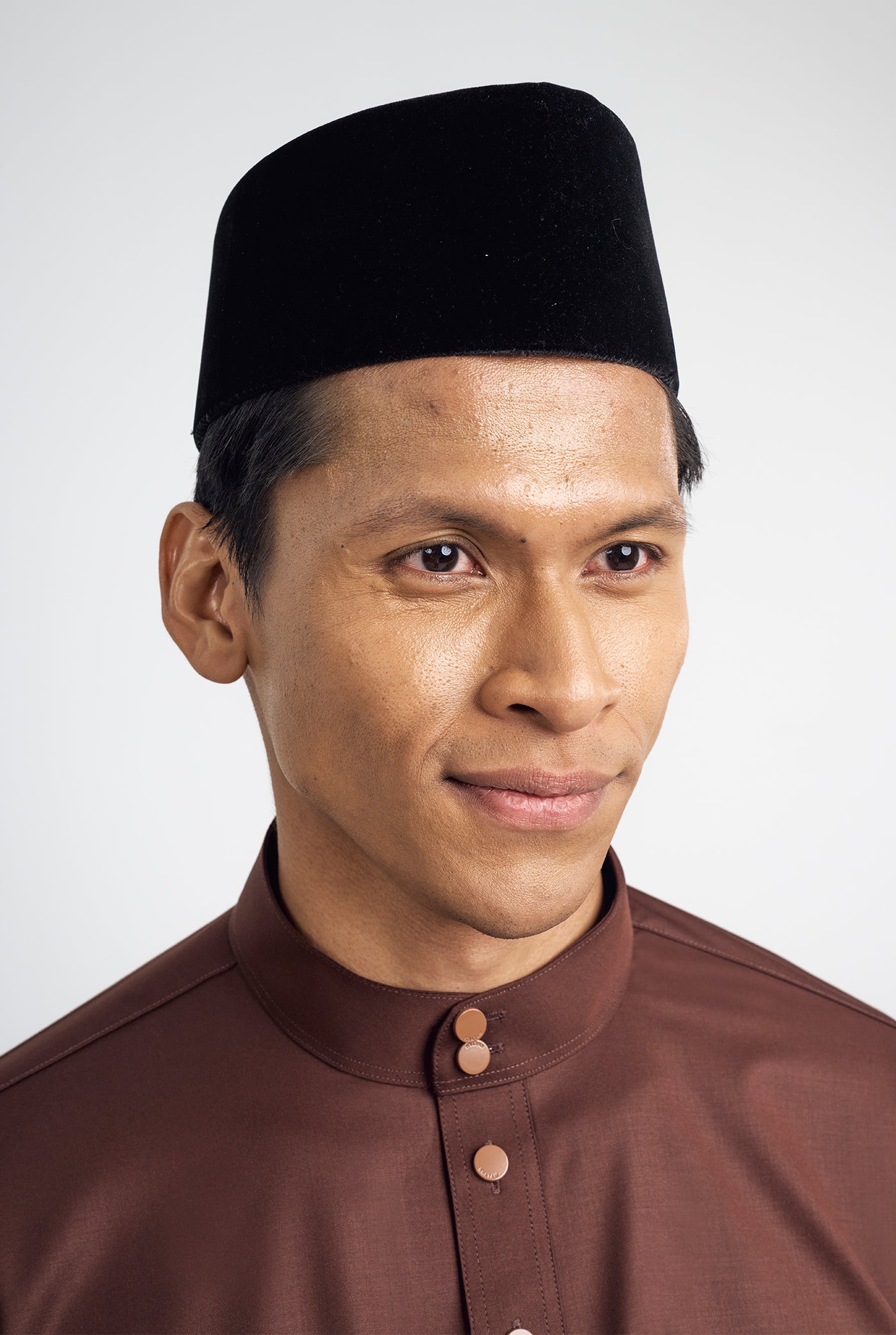 Patawali Classic Fit Baju Melayu Cekak Musang - Dark Brown