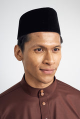 Patawali Classic Fit Baju Melayu Cekak Musang - Dark Brown