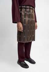 Patawali Classic Fit Baju Melayu Cekak Musang - Burgundy Red