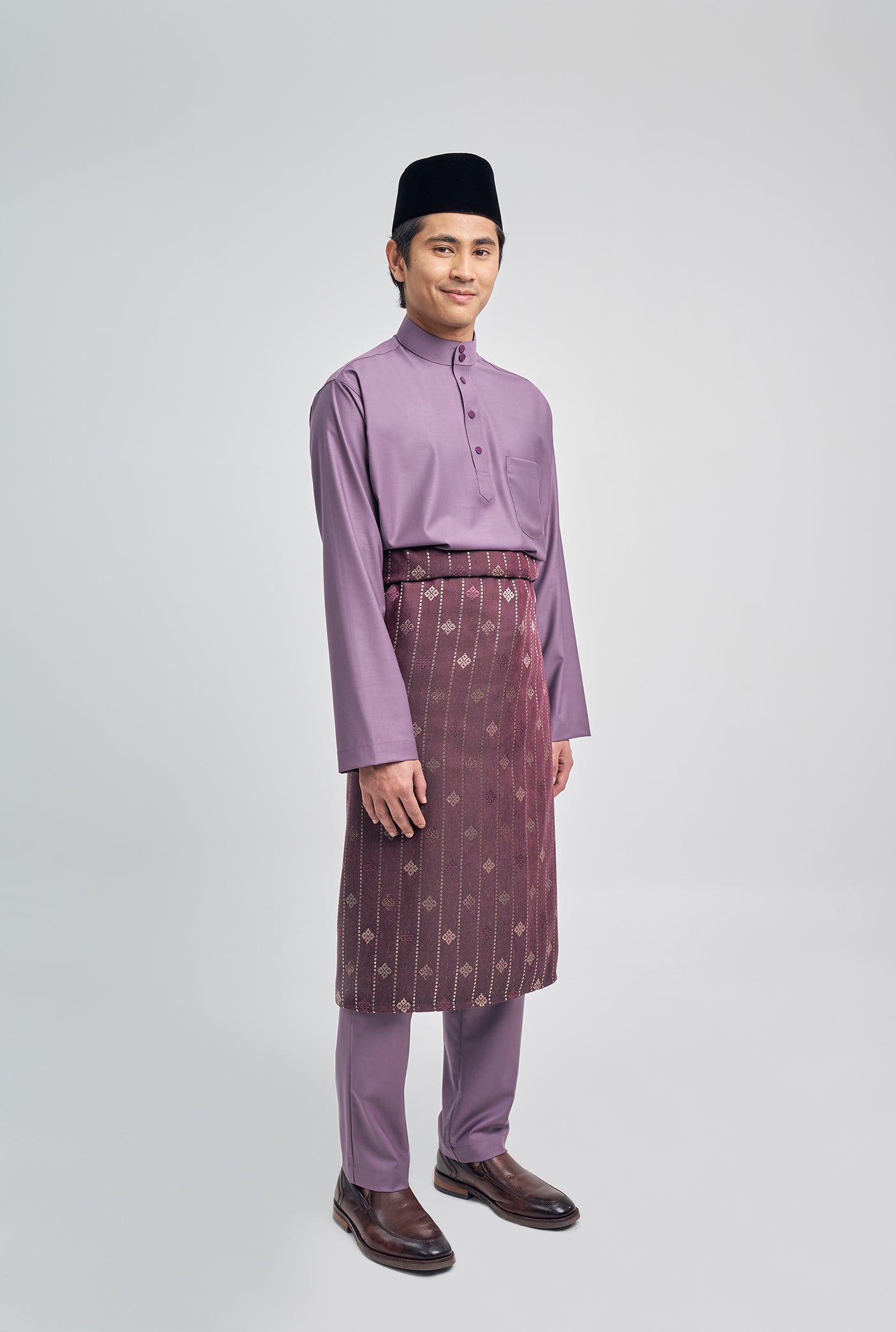 Patawali Classic Fit Baju Melayu Cekak Musang - Dusty Lilac