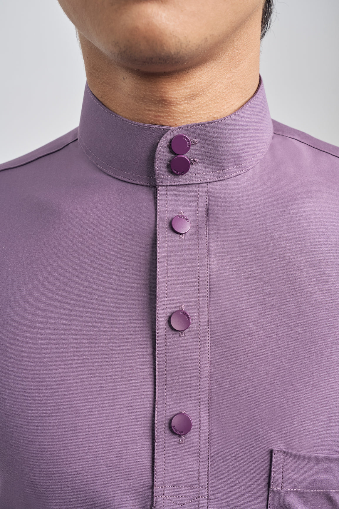 Patawali Classic Fit Baju Melayu Cekak Musang - Dusty Lilac