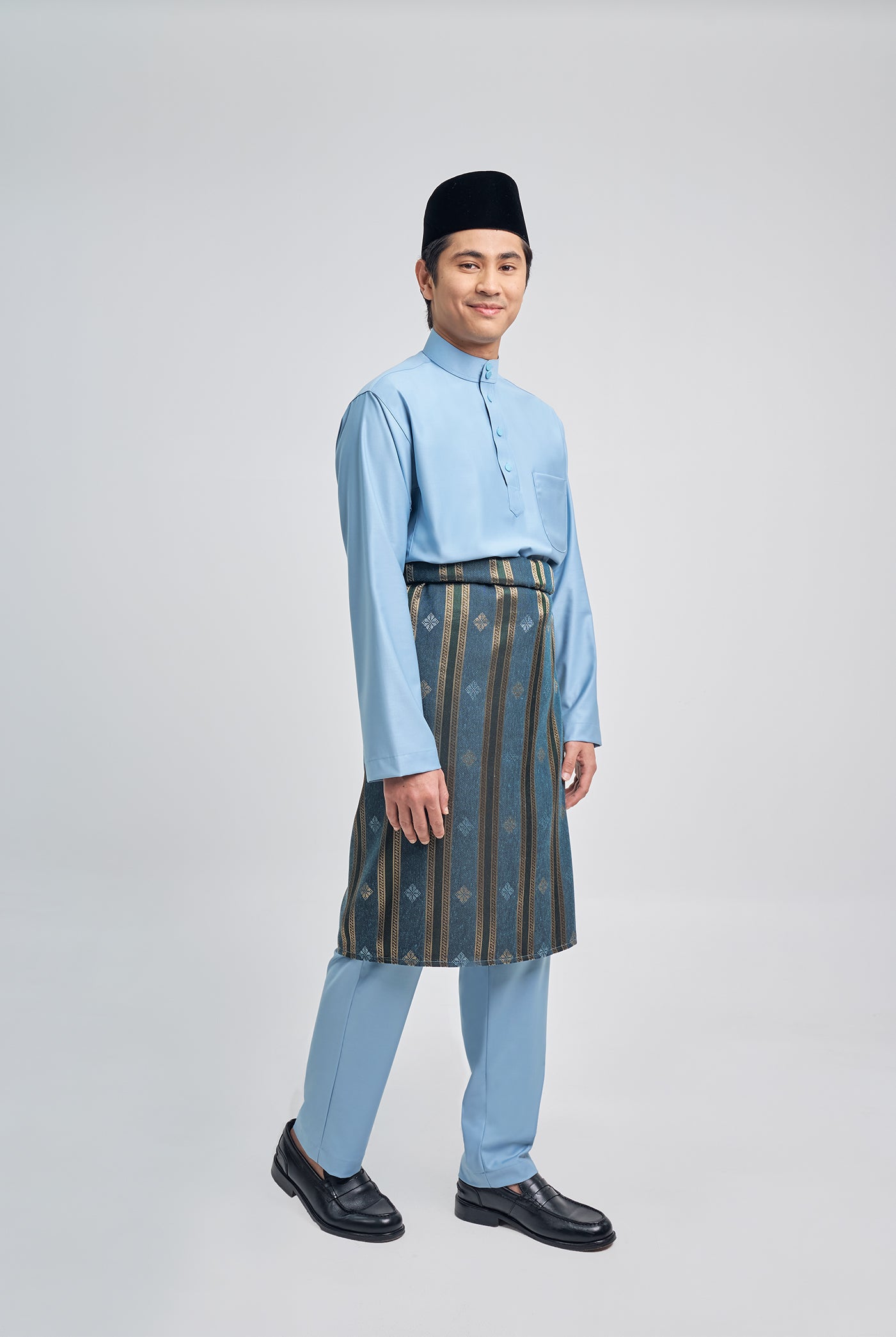 Patawali Classic Fit Baju Melayu Cekak Musang - Light Blue