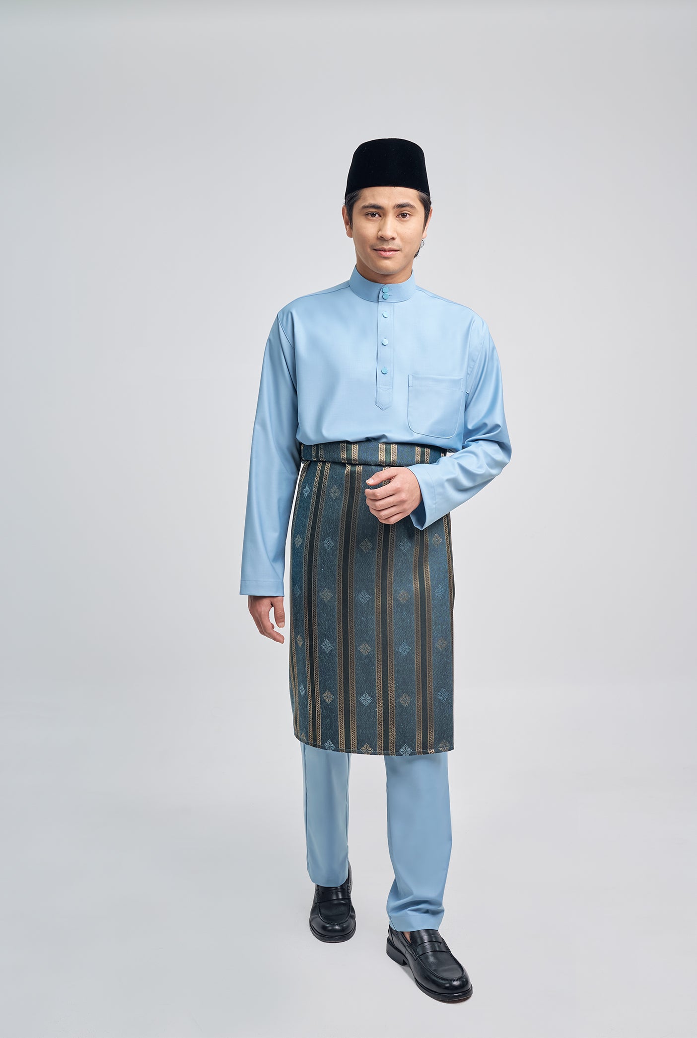Patawali Classic Fit Baju Melayu Cekak Musang - Light Blue