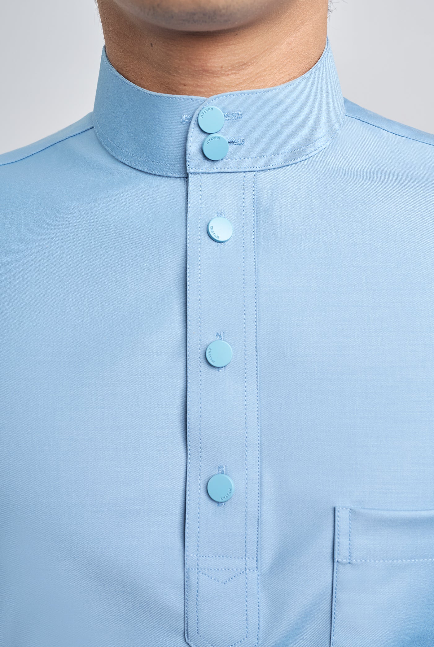 Patawali Classic Fit Baju Melayu Cekak Musang - Light Blue